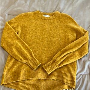 Old Navy Yellow Crew Neck Sweater Chunky Knit Cozy